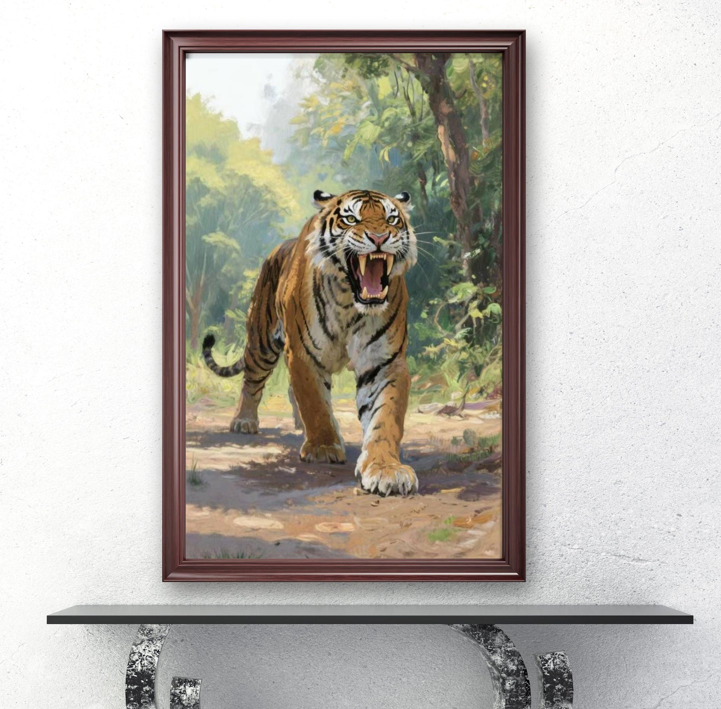 Roaring tiger