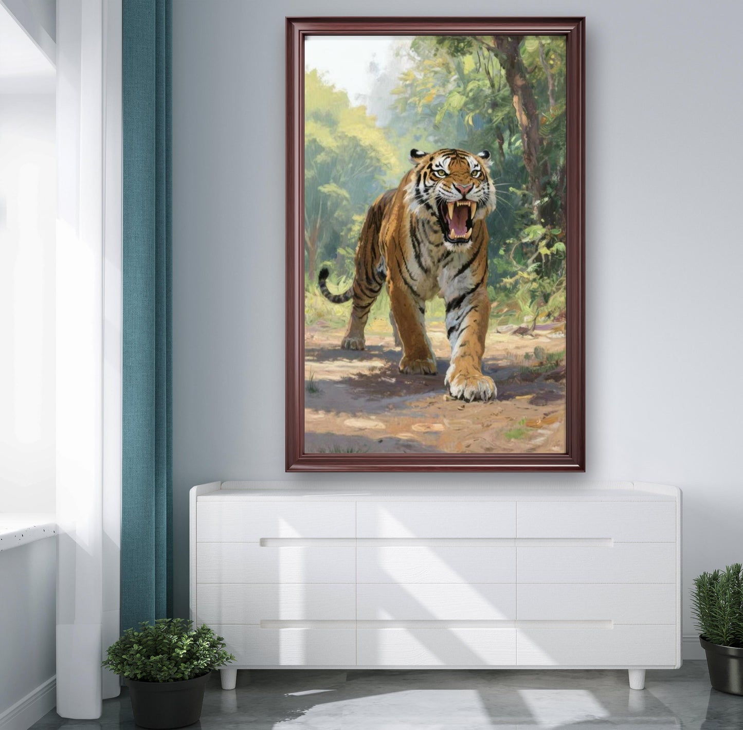 Roaring tiger