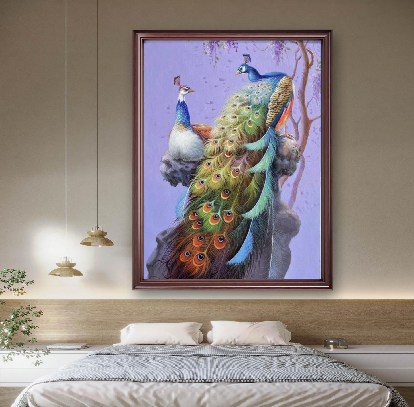 A pair of peacocks