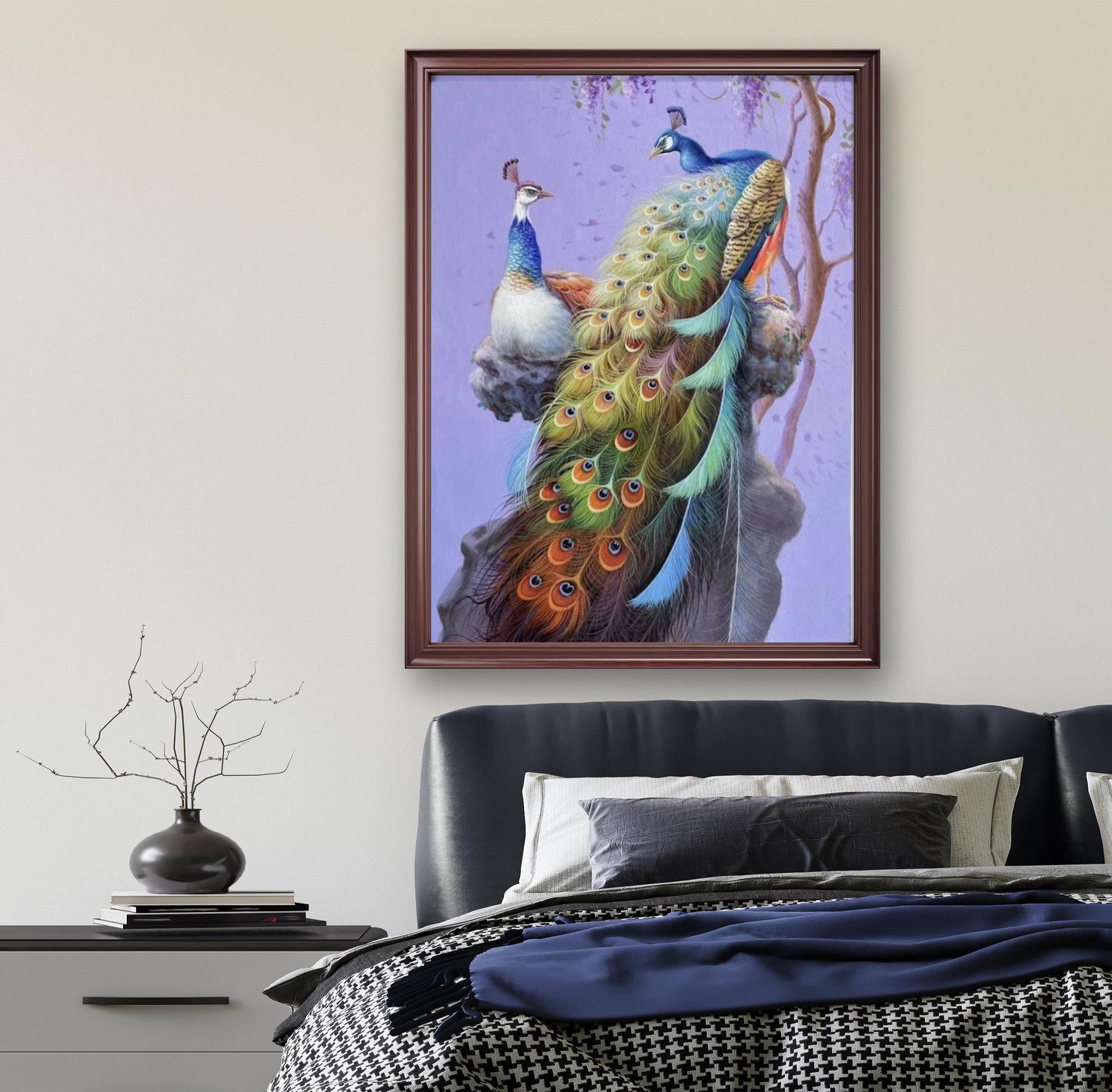 A pair of peacocks
