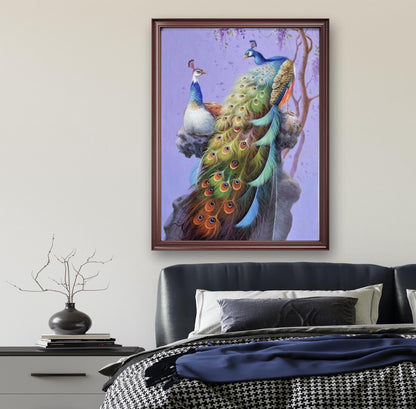 A pair of peacocks