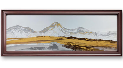 Golden snow-capped mountains